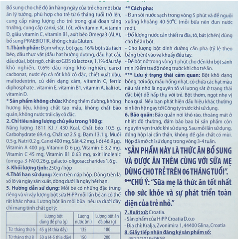 Bột ăn dặm Hipp Sữa Ngũ Cốc Hoa Quả Rừng Milk Cereal Forest Fruits từ 6m