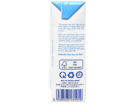 Sữa Dalat Milk Tiệt trùng ít đường 110ml