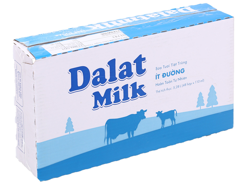 Sữa Dalat Milk Tiệt trùng ít đường 110ml