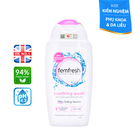 DDVS Femfresh Soothing Wash 250ml (Màu hồng)