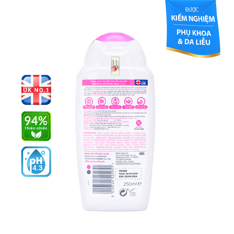 DDVS Femfresh Soothing Wash 250ml (Màu hồng)