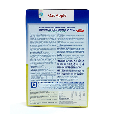 Bột ăn dặm Hipp Yến Mạch, Táo Tây Hữu Cơ Oat Apple