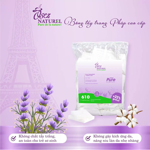 Bông Tẩy Trang Osez  Naturel 610 miếng