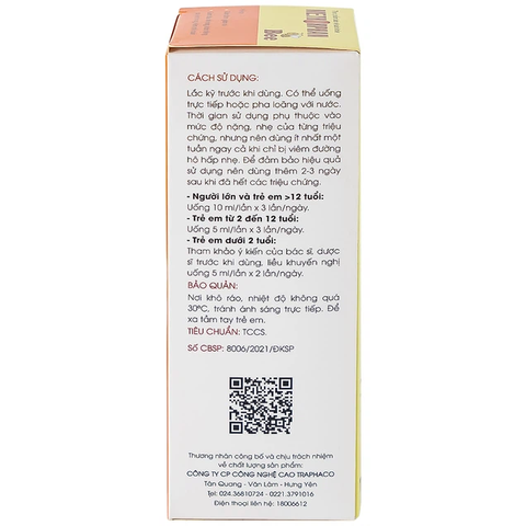 Siro Methorphan Bee Traphaco 100ml