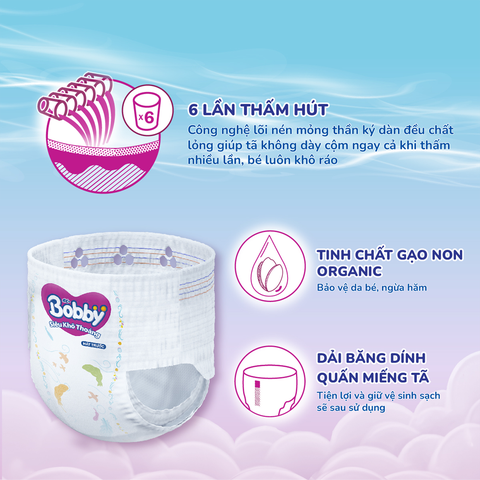 Tã quần Bobby Siêu Khô Thoáng XXL60
