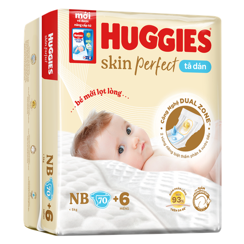 Tã dán Huggies Skin Perfect Vàng - NB70
