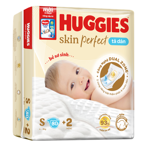 Tã dán Huggies Skin Perfect Vàng - S80