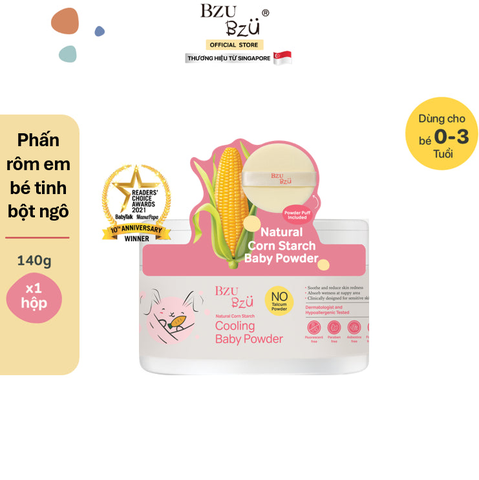 Phấn Rôm Tinh Bột Ngô BZU BZU Cooling Baby Powder 140g