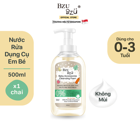Nước Rửa Đồ dùng cho bé tạo bọt BZU BZU 500ml