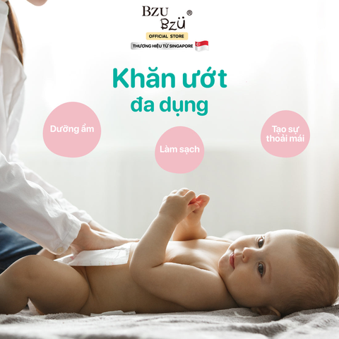 Khăn Ướt Diệt Khuẩn Cho Em Bé BZU BZU Baby Wipes