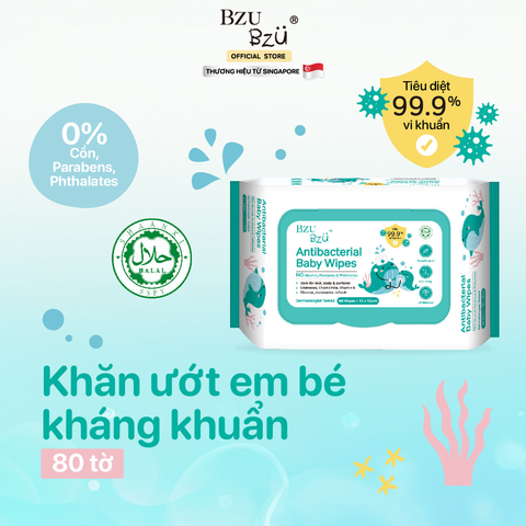 Khăn Ướt Diệt Khuẩn Cho Em Bé BZU BZU Baby Wipes