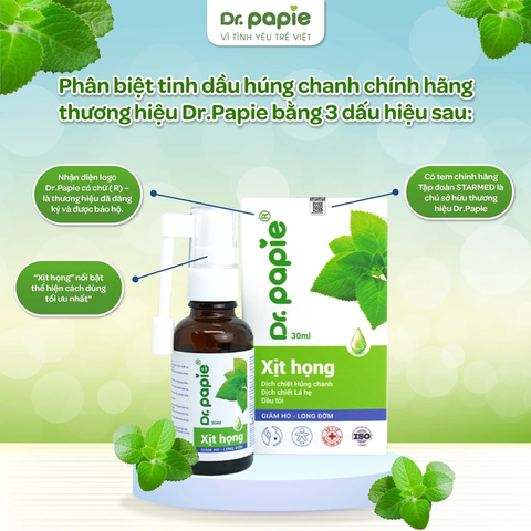 Xịt họng Húng chanh Dr Papie