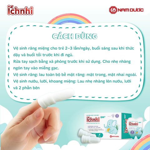 Gạc răng miệng thảo dược Ích Nhi 6m+