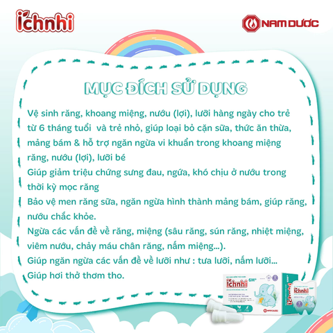 Gạc răng miệng thảo dược Ích Nhi 6m+