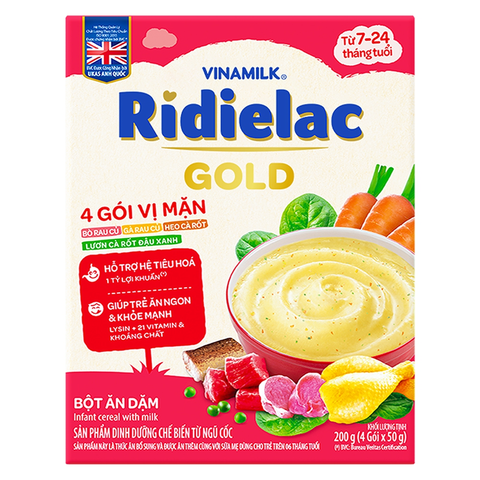 Bột ăn dặm Ridielac Gold Vinamilk 4 vị mặn
