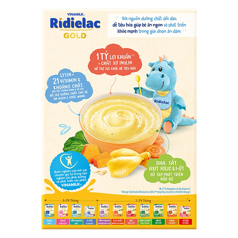 Bột ăn dặm Ridielac Gold Vinamilk Gà Rau củ
