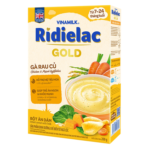 Bột ăn dặm Ridielac Gold Vinamilk Gà Rau củ