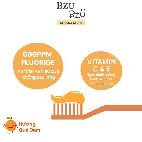 Kem đánh răng Bzu Bzu Kids 3+