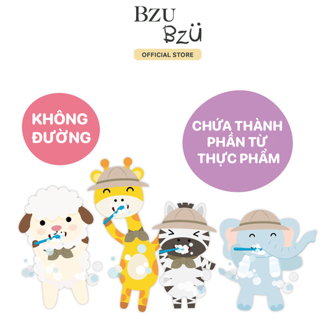 Kem đánh răng Bzu Bzu Kids 3+