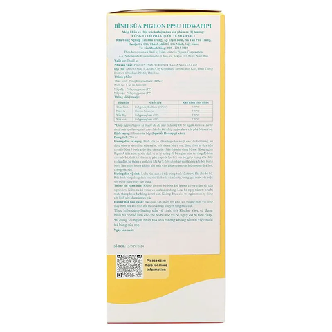 Bình sữa Pigeon PPSU HOWAPIPI 240ml