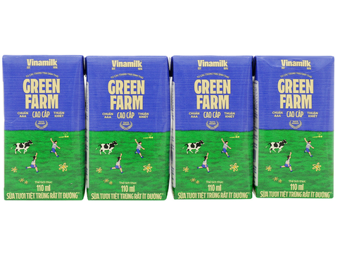 Sữa tươi Vinamilk Green Farm ít đường 110