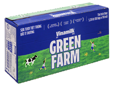 Sữa tươi Vinamilk Green Farm ít đường 110