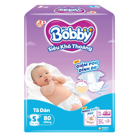 Tã dán Bobby siêu khô thoáng