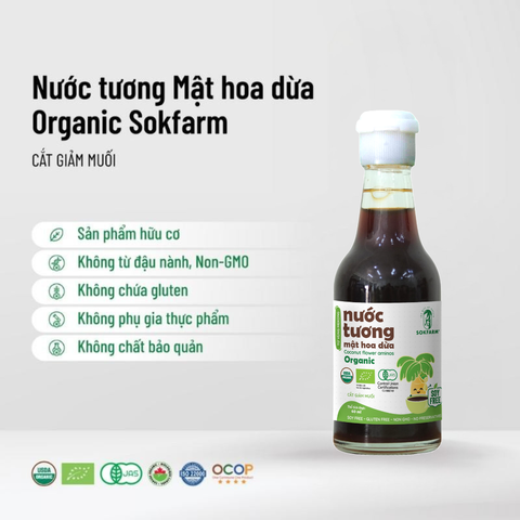Sokfarm nước tương mật hoa dừa Organic cho bé