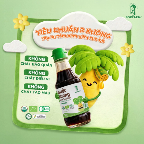 Sokfarm nước tương mật hoa dừa Organic cho bé