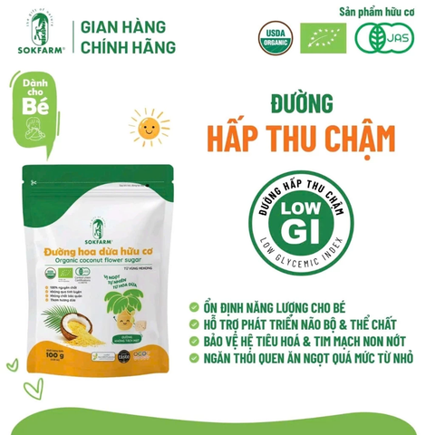 Sokfarm đường hoa dừa hữu cơ cho bé