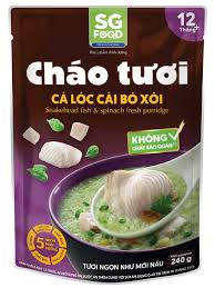 SG Food Cháo tươi cá lóc, cải bó xôi 12+