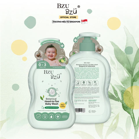 Sữa Tắm Gội BZU BZU Baby Head to Toe Wash Botanical 600ml