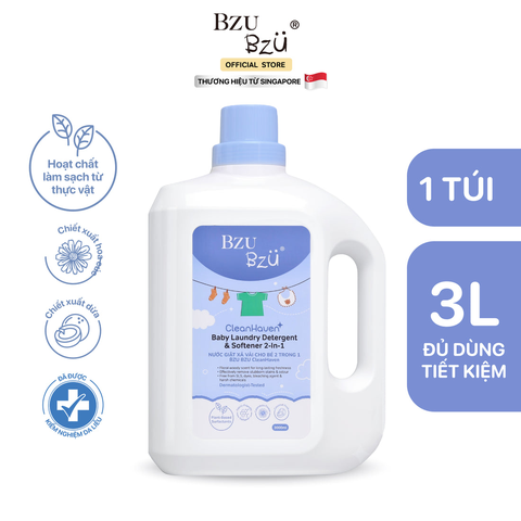 Nước giặt xả vải cho bé Bzu Bzu CleanHaven 3L