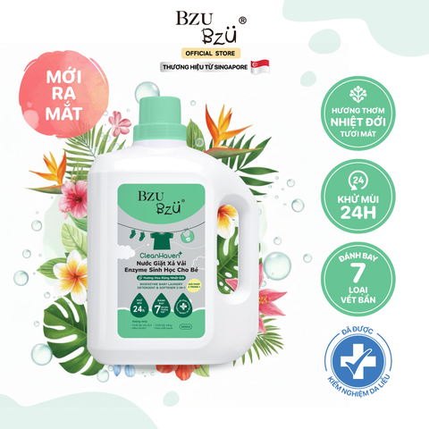 Nước giặt xả vải cho bé Bzu Bzu CleanHaven 3L
