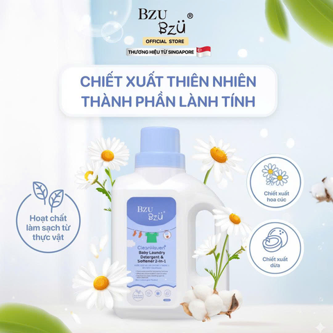 Nước giặt xả vải cho bé Bzu Bzu CleanHaven 3L