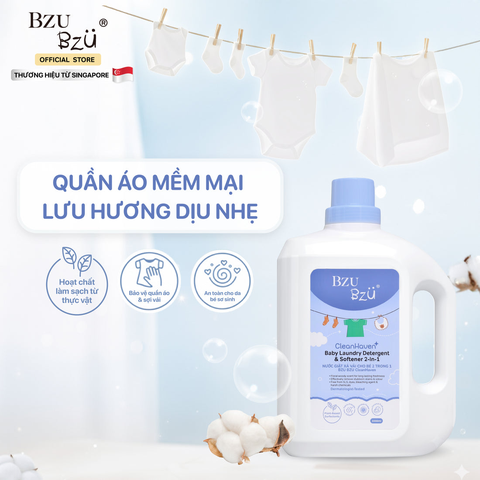Nước giặt xả vải cho bé Bzu Bzu CleanHaven 3L