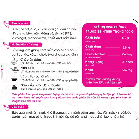 Lê Gia bột nêm ăn dặm cho trẻ từ 6th