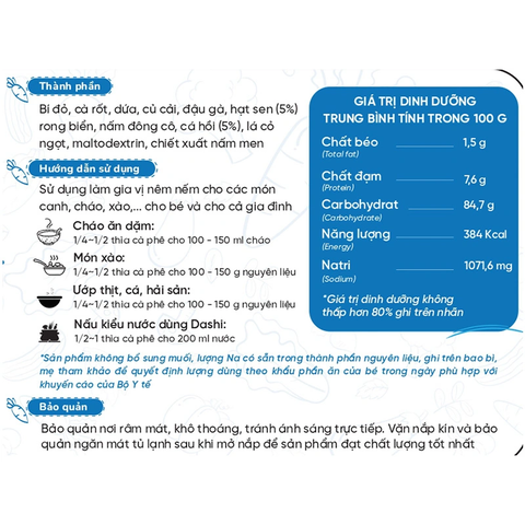 Lê Gia bột nêm ăn dặm cho trẻ từ 6th