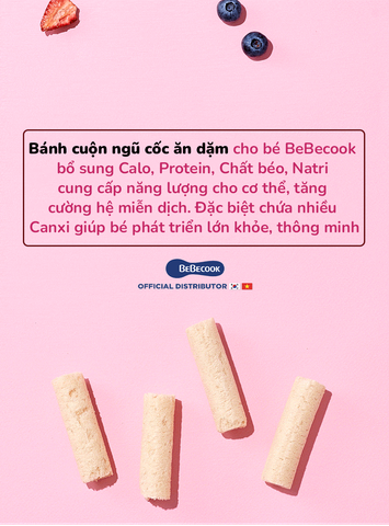 Bebecook bánh cuộn ngũ cốc cho trẻ từ 15 tháng