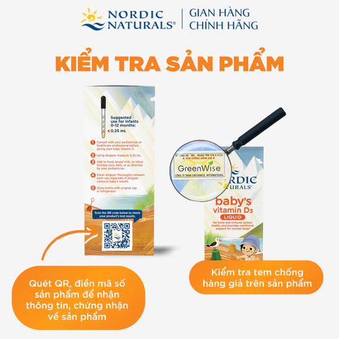 Vitamin D3 thuần tinh khiết Nordic Naturals lọ 22,5ml
