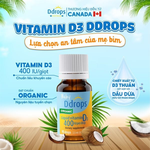 Vitamin D3 Ddrops Baby Organic 400IU 90Drops