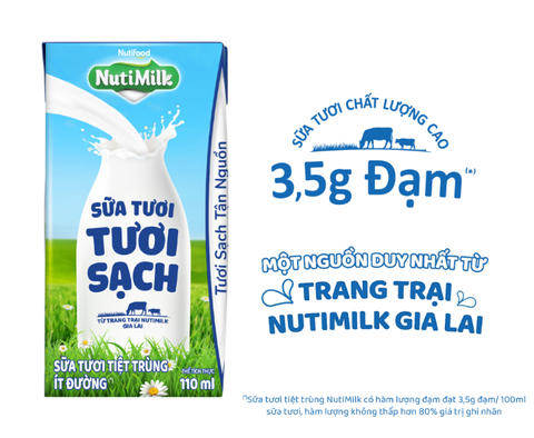 Sữa tươi NutiMilk ít đường 110