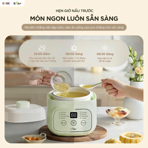 Nồi nấu chậm 0.8 lít Bear EST-085DH