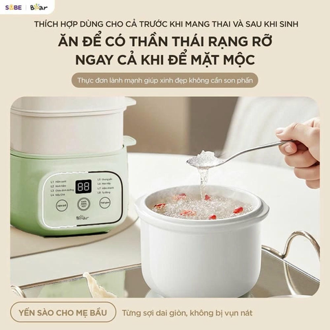 Nồi nấu chậm 0.8 lít Bear EST-085DH