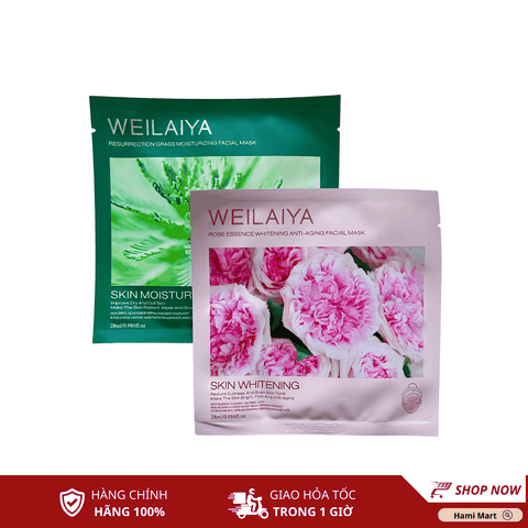 Combo 10 miếng mặt nạ Weilaiya mix 2 màu Xanh + Hồng
