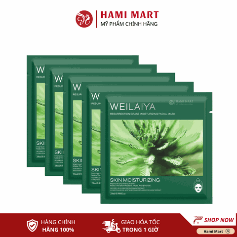 [Combo 5 Miếng] Mặt Nạ Xanh Cấp Ẩm Cỏ Vạn Năm Weilaiya