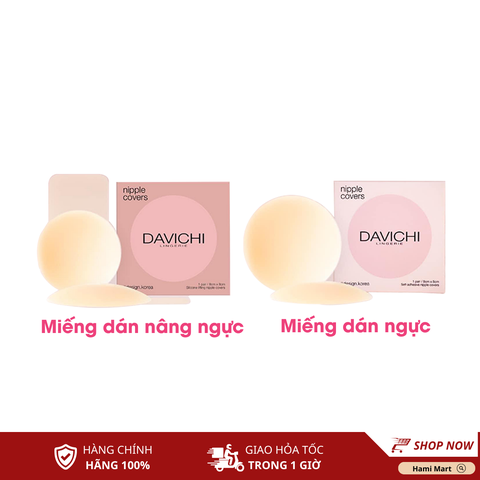 Miếng Dán Ngực Nâng Ngực Silicone Nhiệt Tự Thân Davichi Ôm Khít - Hộp 2 Cặp