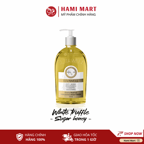 [Vàng] Sữa Tắm Nước Hoa Gel Thạch ELVAWELL - Honey Sugar 500ml