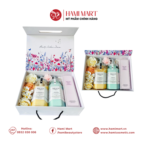 [Hộp Flower] Sét Quà Tặng Gội Xả Phục Hồi Nấm Truffle Weilaiya & Tẩy Da Chết Body Weilaiya