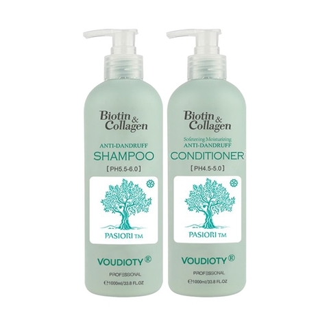 Bộ Dầu Gội Dầu Xả Biotin & Collagen Giảm Gàu Màu Xanh Biển - 1000ml*2